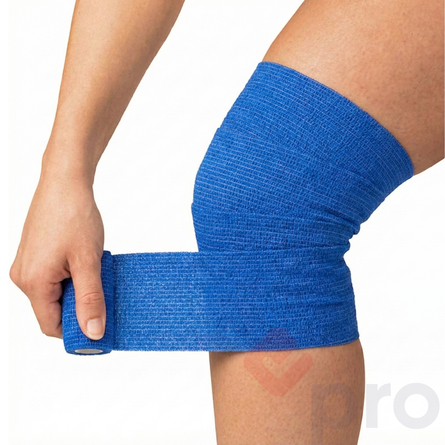 Self-adherent medical bandage, 8 cm x 4 m, blue